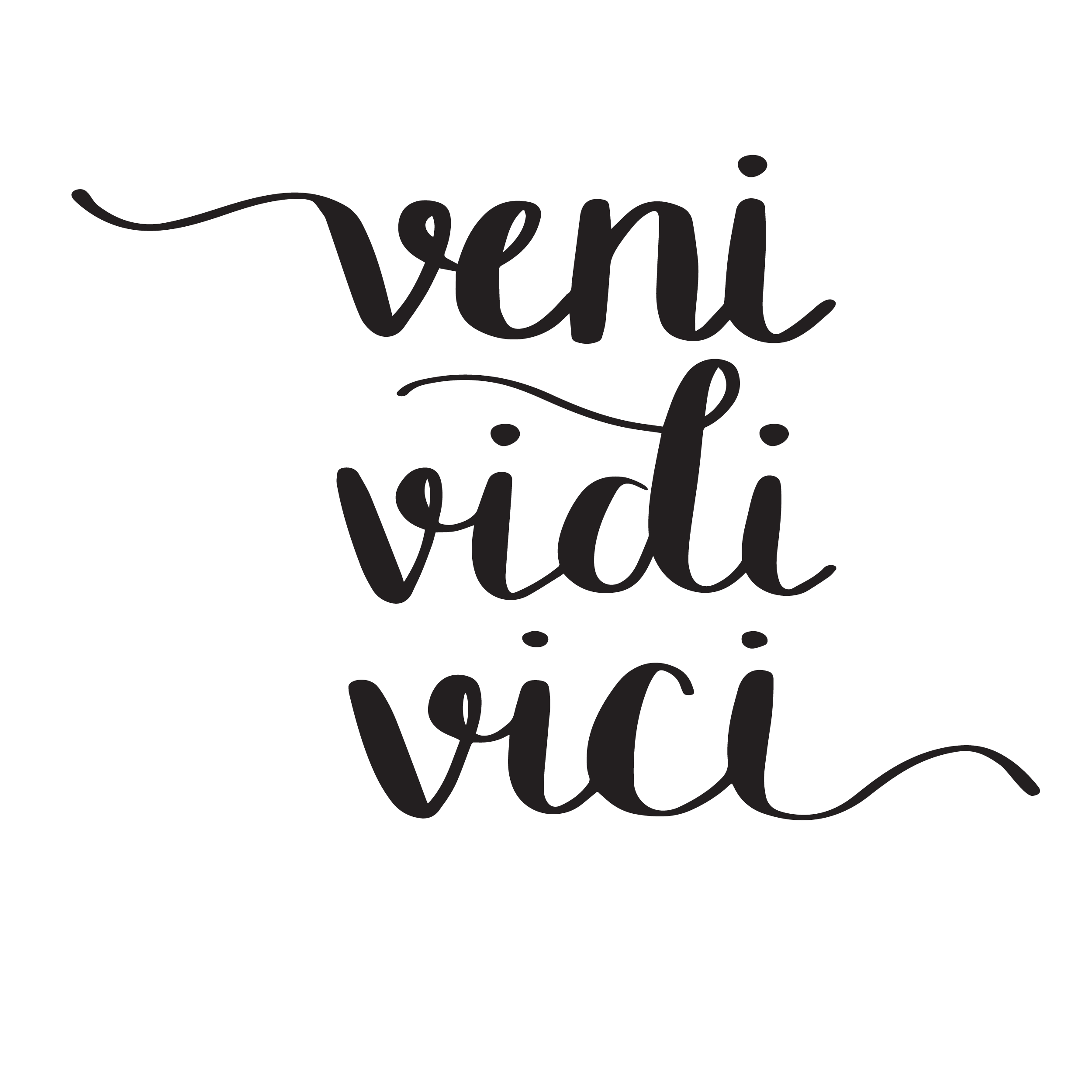 Hand Lettered Veni Vidi Vici Free SVG Cut File